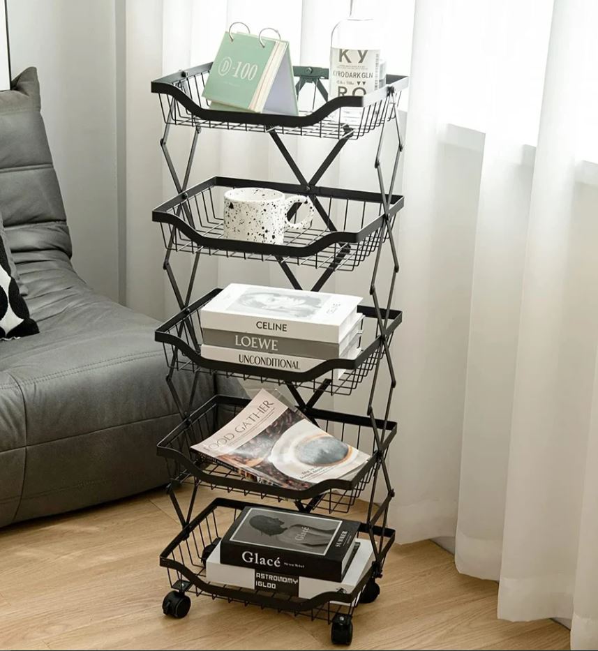 METALNI STALAK 5 POLICA NA TOČKIĆE 360°