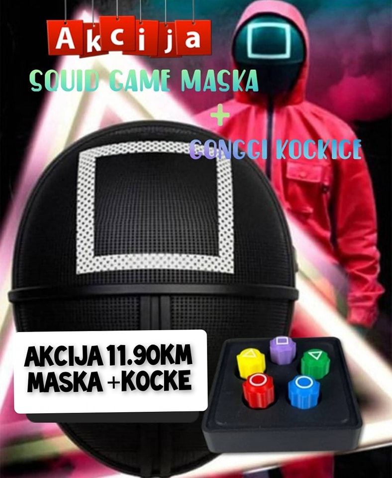 Gonggi Squid Game MASKA + Gonggi Squid Game KOCKICE