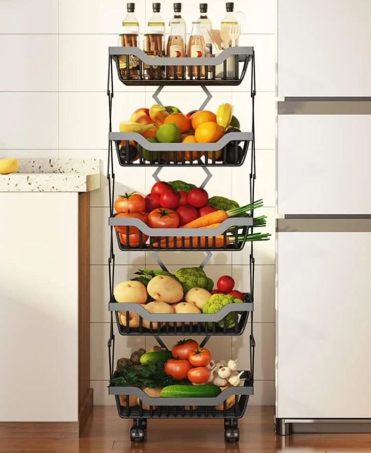 METALNI STALAK 5 POLICA NA TOČKIĆE 360°